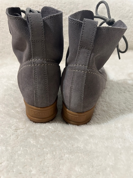 Sorel Grey Suede Lace-Up Ankle Boots - Picture 5 of 6